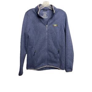 L.L.Bean Fleece Knit Stand Collar Long Sleeve Full Zip Sweater/Jacket Sz Small